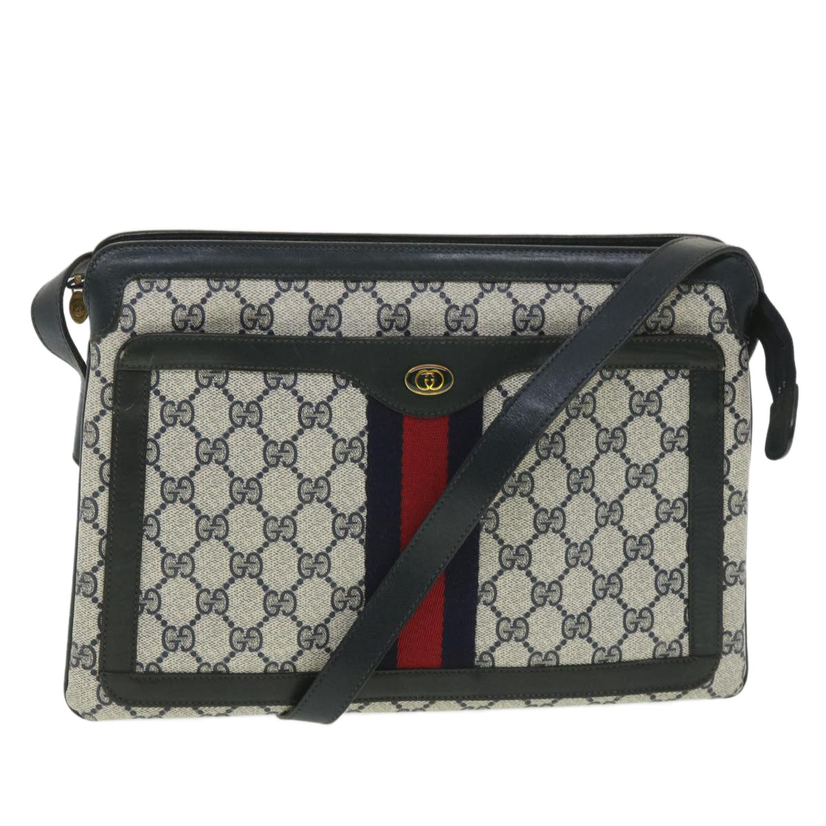 Gucci Leather Canvas Shoulder Bag