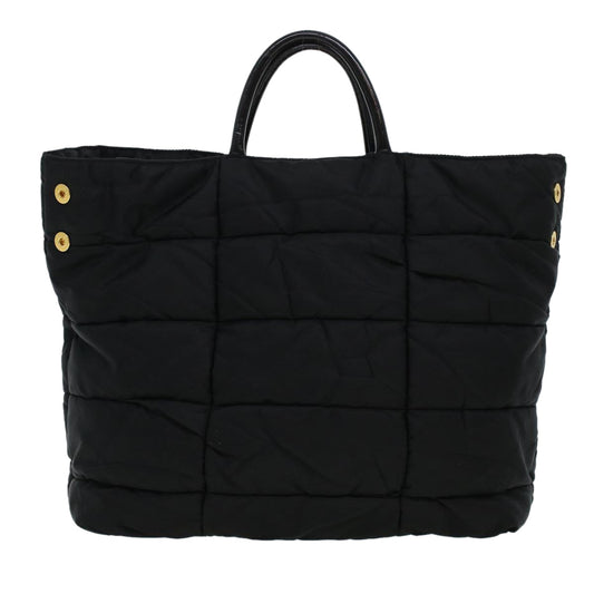 PRADA Quilted Hand Bag Nylon Black Auth