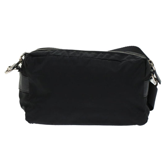 PRADA Shoulder Bag Nylon Leather Black Auth