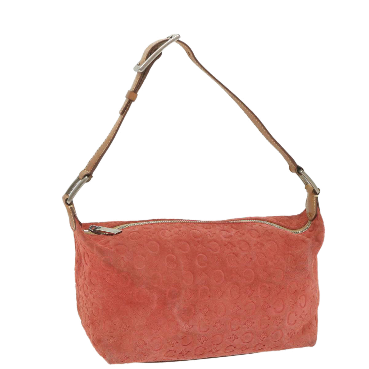Luxury CELINE C Macadam Canvas Shoulder Bag Red 9316
