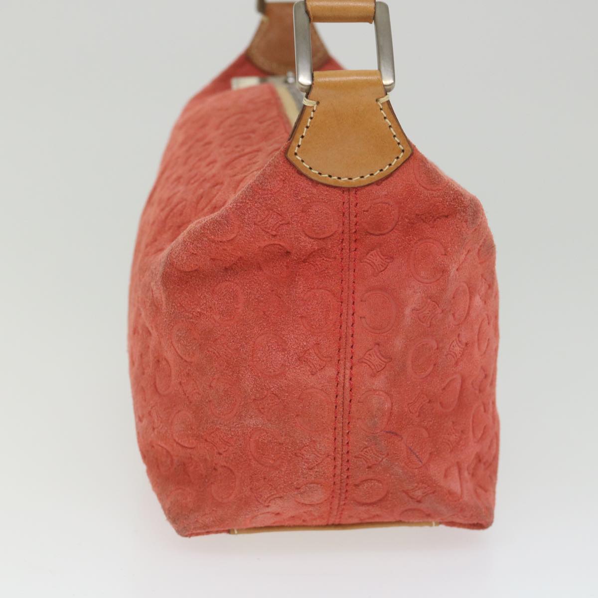 Luxury CELINE C Macadam Canvas Shoulder Bag Red 9316