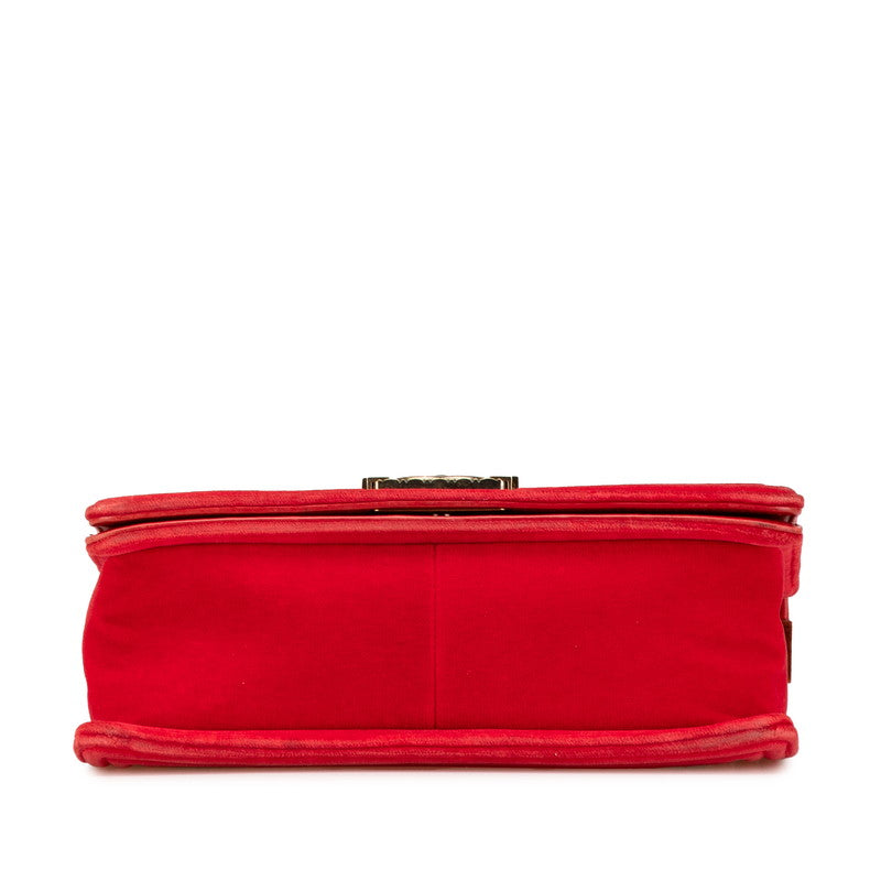 Chanel Boy Chanel Matelasse Velour Leather Shoulder Bag
