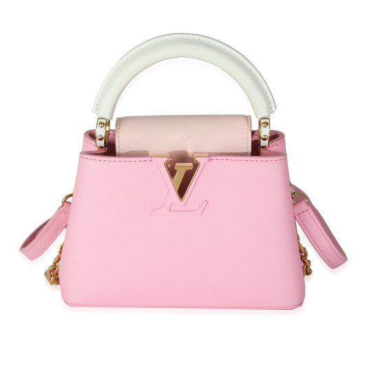 Louis Vuitton Candy Pink Taurillon Flower Chain Mini Capucines