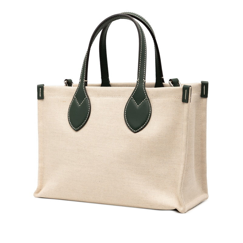 Gucci Logo Print Canvas Leather 2way Bag