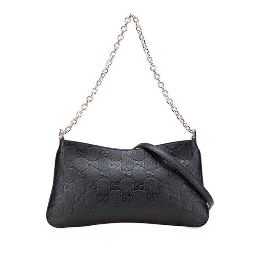 Gucci GG Emblem Leather 2way Shoulder Bag